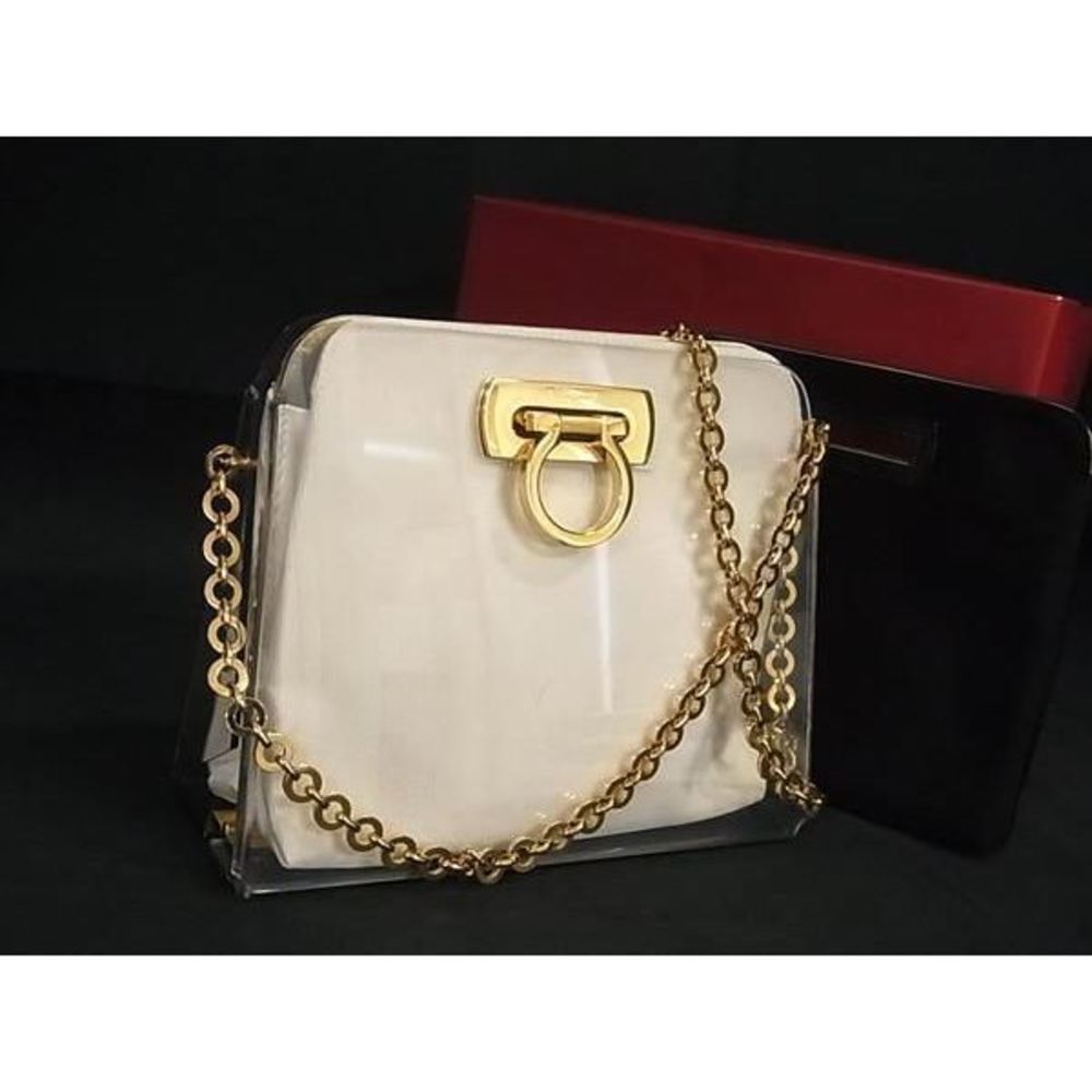 Salvatore Ferragamo Gancini Plastic Shoulder Bag Crossbody Clear